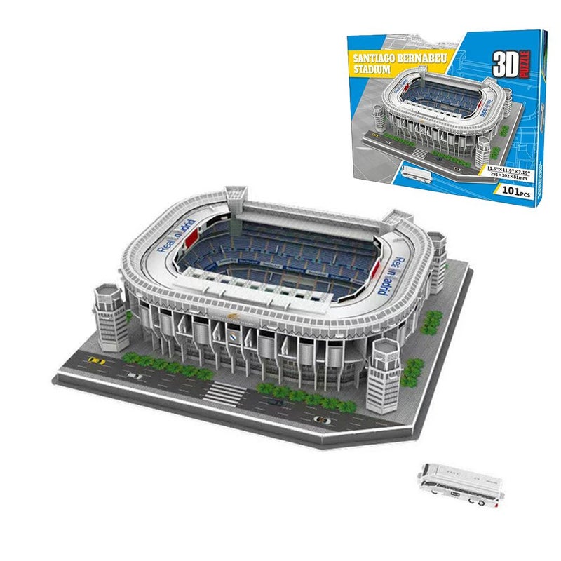 Cross-border 3D jigsaw puzzle football stadium model Real Madrid World Cup DIY building stadium toy gift